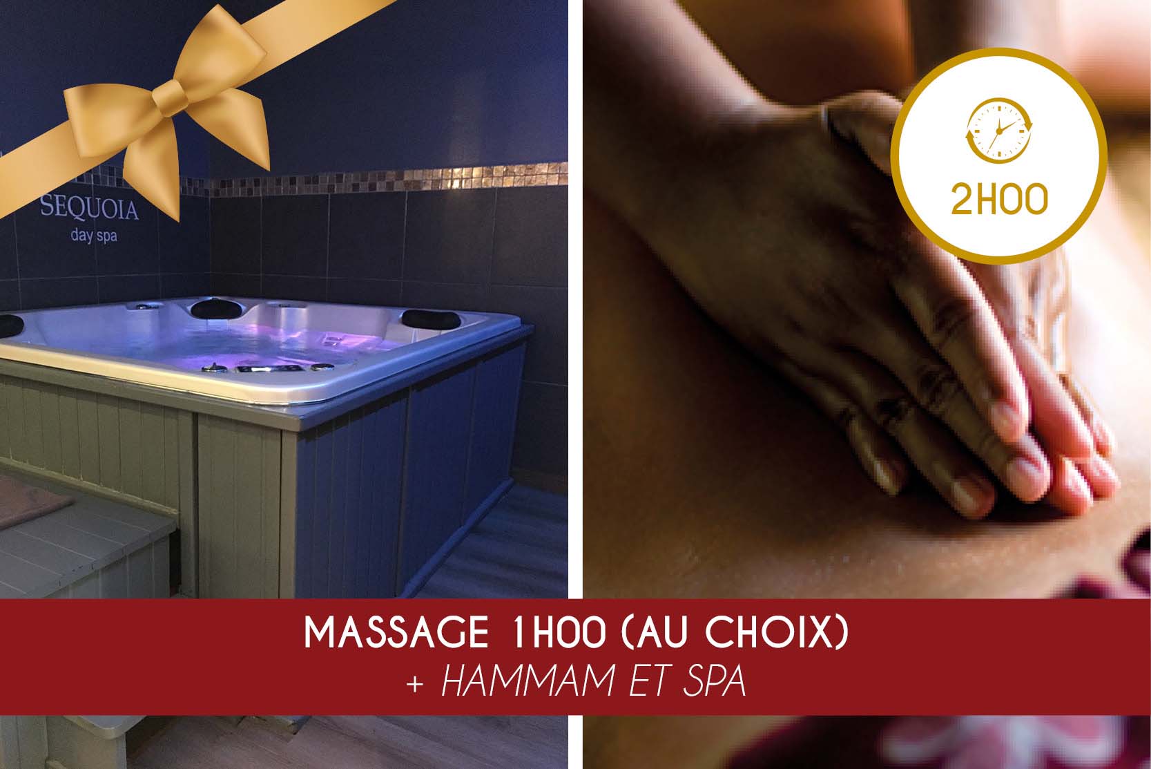 Massage 1h00 (au choix) + Hammam ET Spa