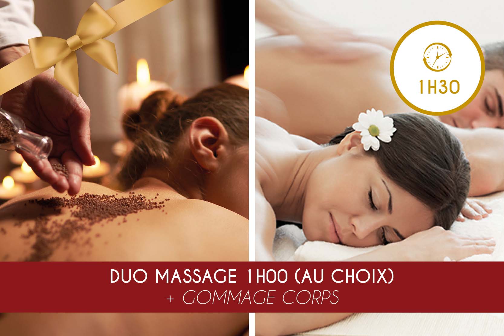 Duo Massage 1h00 (au choix) + Gommage Corps