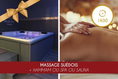 Massage Suédois (1h00) + Hammam OU Spa OU Sauna