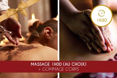 Massage 1h00 (au choix) + Gommage Corps