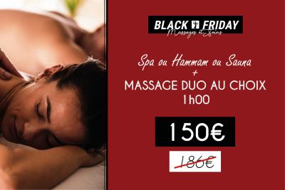 Duo Massage 1h + Spa ou Hammam ou Sauna | Black Friday
