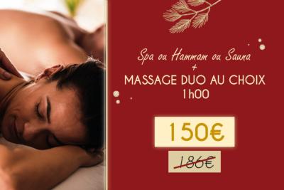Duo Massage 1h + Spa ou Hammam ou Sauna | NOËL